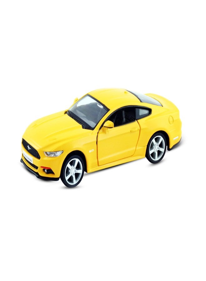 Rmz City 5 Inch Die Cast Ford 2015 Mustang Toy Car 1:37 Scale Model | Licensed Collectible Vehicle with Opening Doors & Pullback Action | International Series for Kids & Car Lovers | Matt Yellow - Image 1